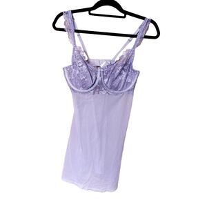 Auden Intimates Size Large L Light Purple Pastel Lingerie Adjustable Sheer Night